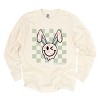 Simply Sage Market S.W.Smiley Checkered Smiley Face Bunny Garment Dyed Long Sleeve - 2 of 4