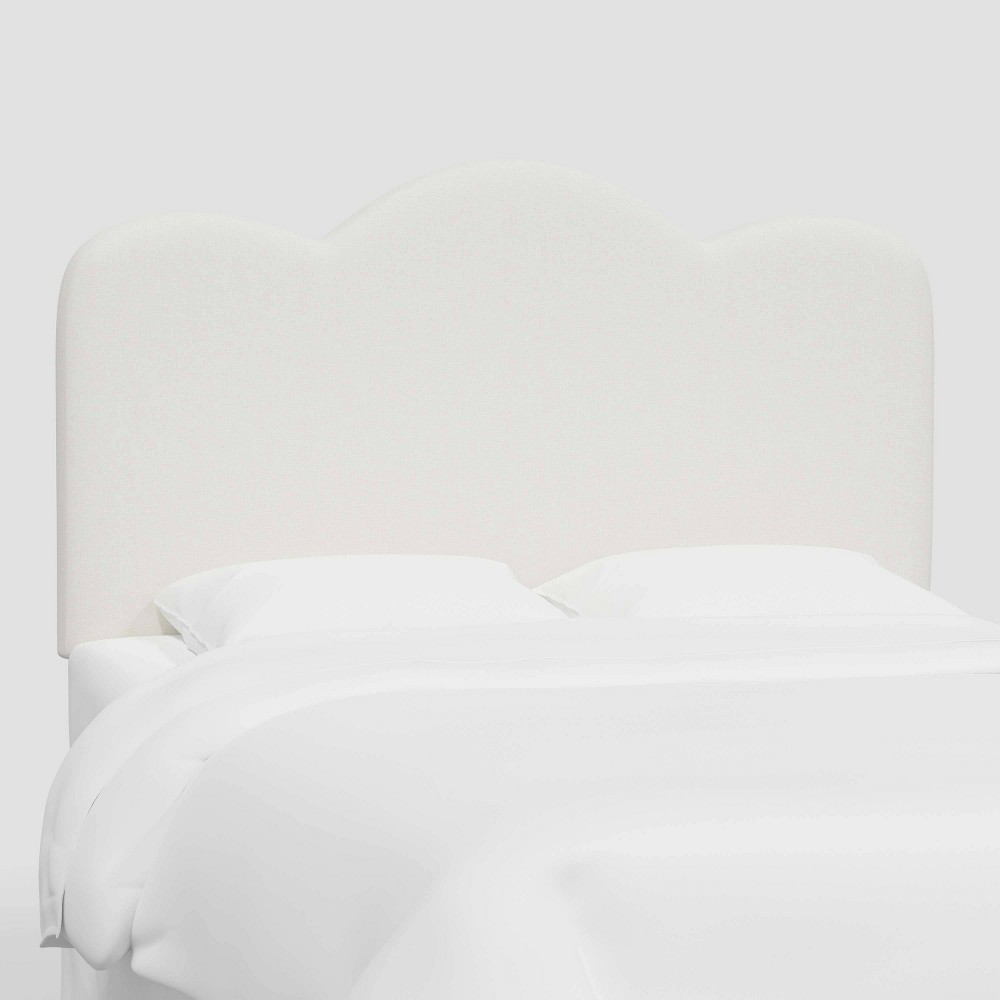 Photos - Bed Frame Twin Lizzie Headboard in Textured Linen Zuma White - Threshold™: Pine Fram