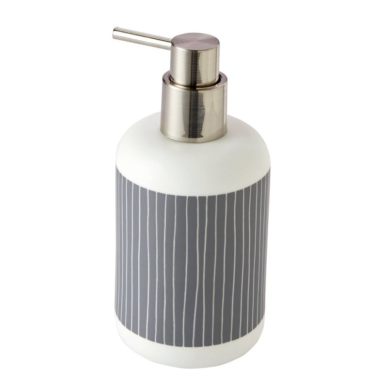 Pinstripe Row Soap Dispenser Gray - SKL Home, 3 of 7