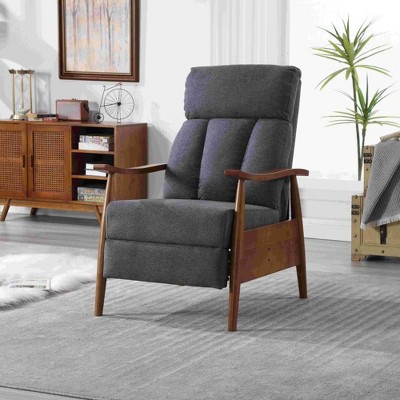 CAVINAS Upholstered Accent Chair with Wooden Frame,Modern Arm Chair,Adjustable Recliner Chair for Bedroom,Reading Room