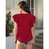 Women Tops for Summer Fashion Trendy Cap Sleeve V Neck Swiss Dot Chiffon Blouse Flowy Loose Fitting Teen T-Shirt - 3 of 4
