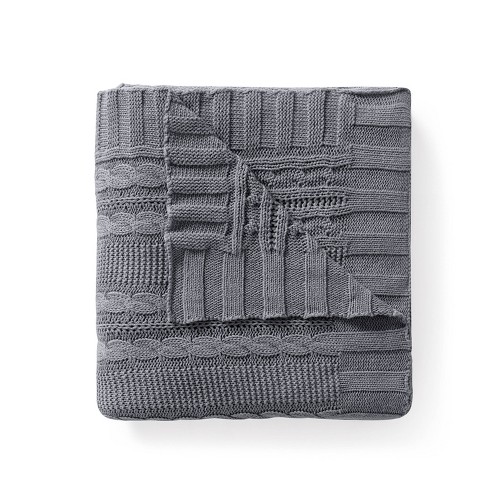 50 x70 Home Dublin Cable Knit Throw Blanket Gray Vcny Target