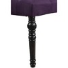 Roundhill Furniture Leviton Fabric Tufted Turned Leg Dining Bench, Purple - 3 of 4