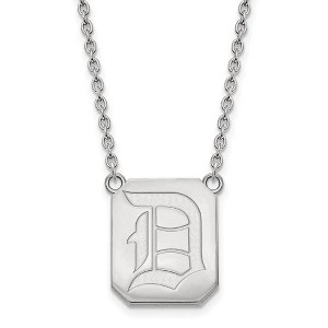 Black Bow Jewelry 10k White Gold Duquesne Dukes NCAA Necklace 18 Inch - 1 of 4