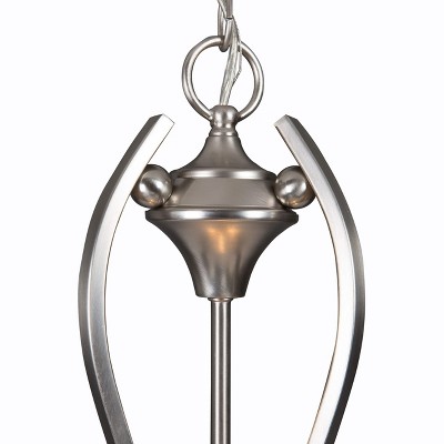 Glacier Point Satin Nickel 3-Light Pendant with Ivory Cloud Glass