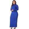 Agnes Orinda Women's Plus Size Turtleneck Long Sleeve Maxi Pencil Bodycon Dress - 3 of 4