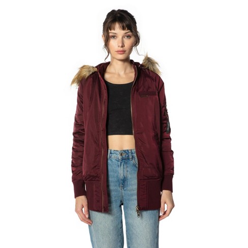 BURGUNDY BOMBER JACKET