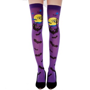 BABYYER Women's 2 Pairs Thigh High Stockings, Breathable and Good Elasticity for Halloween, Cosplay, Party and Festival - 1 of 4