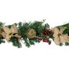 Northlight Pine with Burlap Poinsettias and Jute Ornaments Christmas Garland - 6' x 10" - Unlit - 2 of 4