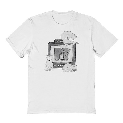 MTV Men's TV Cats Short Sleeve Graphic Cotton T-Shirt