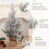 24" Artificial Tabletop Mini Christmas Tree, Small White Frosted Christmas Tree with Burlap Base, Miniature Pine Tree Christmas Tree Decoration - 3 of 4