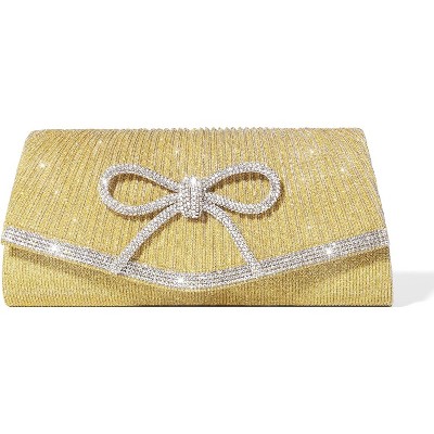 Bow Evening Bag Sparkly Clutch Purses for Women Wedding Glitter Rhinestone Party Prom Purse