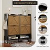 4-Tier Door Shoe Cabinet, Natural Wood Entryway Organizer with Metal Frame, Space-Saving Shoe Storage for Small Hallways, Quick Assembly - 4 of 4