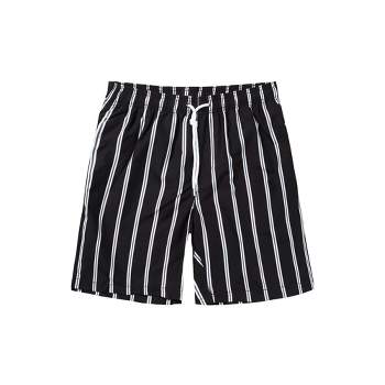 TATT 21 Men's Summer Casual Elastic Waist Drawstring Striped Printed Board Shorts