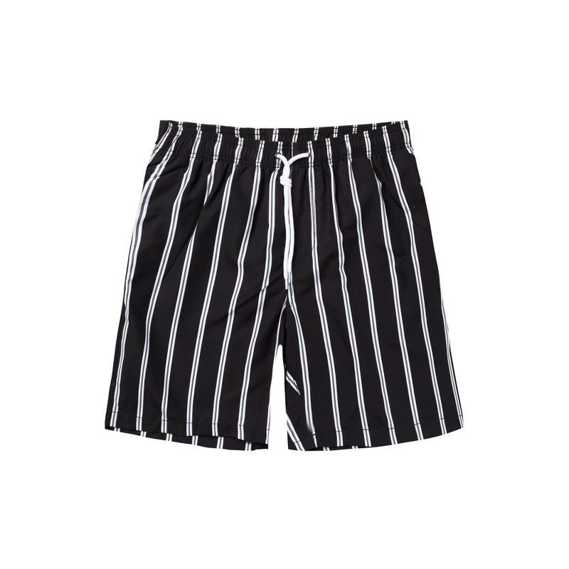 TATT 21 Men's Summer Casual Elastic Waist Drawstring Striped Printed Board Shorts, 1 of 2