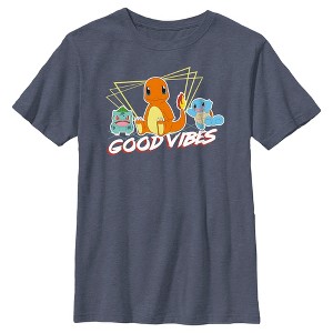 Boy's Pokemon Bulbasaur, Squirtle and Charmander Good Vibes T-Shirt - 1 of 4