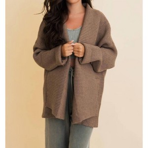 Women's Ribbed Oversized Knit Cardigan - LETO - 1 of 3