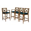 Christopher Knight Home Perla Outdoor Acacia Wood 28.5 Inch Barstools with Cushion (Set of 4) - 2 of 4