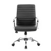Task Chair with Fixed Arms Black - Boss Office Products: Upholstered, Metal Frame, Adjustable Height, Casters/Wheels - 3 of 4