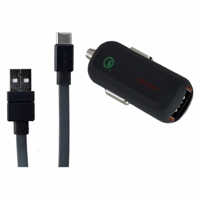 Ventev Dashport Mini Quick Charge 2.0 Car Charger with USB-C Cable - Gray