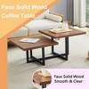 LIVAREEmlen Perfectly Integrating Modern and Scandinavian Styles-Dark Walnut Double-Deck Coffee Table, Dimensions 47*23.5*18. - 4 of 4