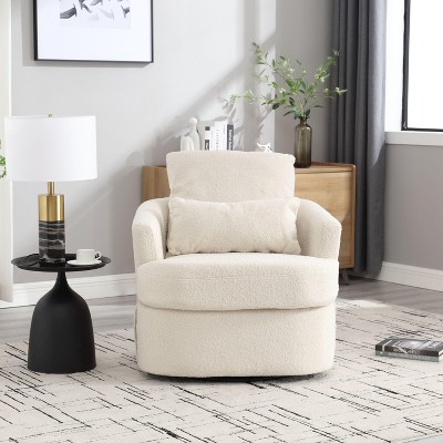 CAVINAS 360 Degree Swivel Barrel Chair Comfy Round Accent Sofa Chair Lounge Chair for Living Room