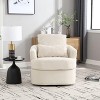 PAGED PU Leather Accent Chair with Armrests and Backrest, Swivel Lounge Chair for Bedroom, Living Room, Study, Black - 2 of 4