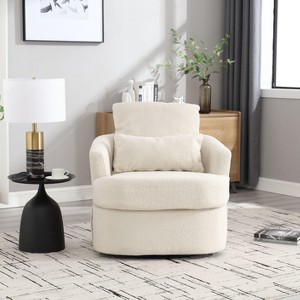 CAVINAS 360 Degree Swivel Barrel Chair Comfy Round Accent Sofa Chair Lounge Chair for Living Room - 1 of 4