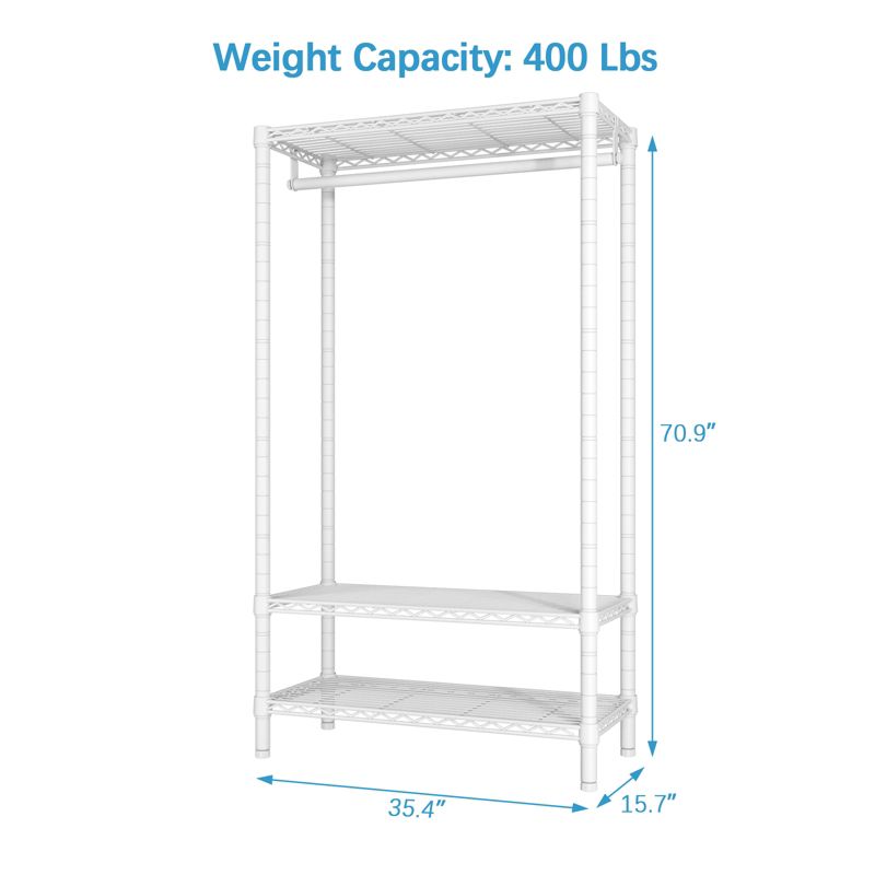 VIPEK V1S Wire Garment Rack 3 Tier Heavy Duty Clothes Rack Freestanding Wardrobe, Max Load 400LBS, 3 of 10