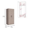 NicBex 71.10"H Armoire Wardrobe Closet Storage Cabinet with 2 Doors & Shelves & Inner Drawer for Bedroom - 3 of 4