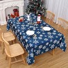 Christmas Tablecloth 60 x 84 Inch, Christmas Table Cloths for Rectangle Tables Winter Tablecloth, Xmas Blue Snowflakes Christmas Decorations - 2 of 4