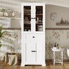 Dexmalle 67.2" Tall Bathroom Storage Cabinet with Tempered Glass Doors and Adjustable Shelves & Drawer - 2 of 4