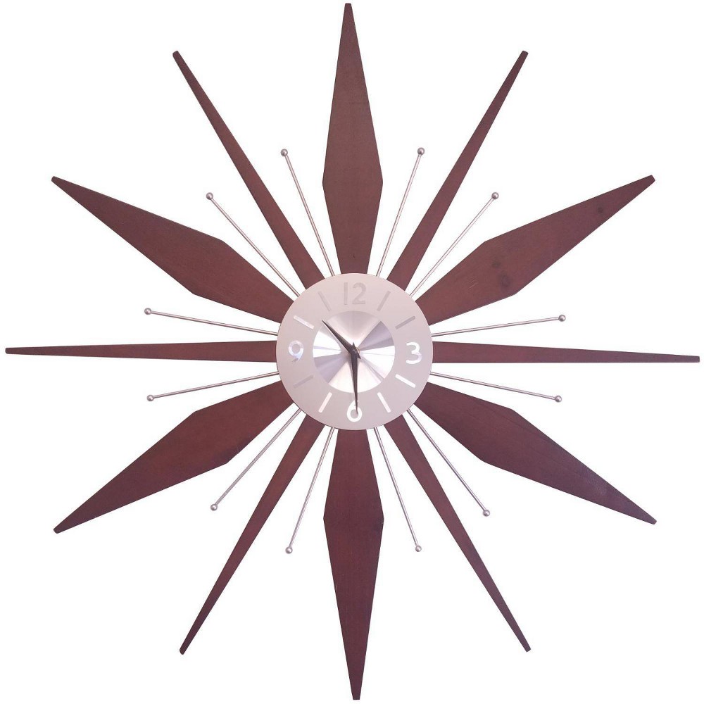 Photos - Wall Clock 30" Utopia  Walnut Brown - Infinity Instruments