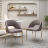 CLIHOME Set of 2 Indoor Accent Chair PU Dining Chairs with Metal Legs - 3 of 4