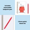 Yoobi 4.5"x6.5" Peanuts Mini Notebooks Spiral with Pen Red Snoopy Doghouse, School Supplies - 4 of 4