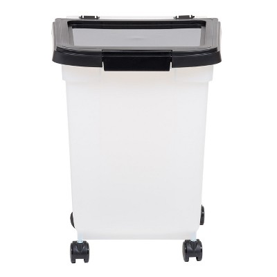 Clear Black 25 lb Airtight Plastic Pet Food Container