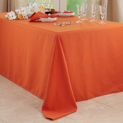 Pumpkin Orange Rectangular Fabric Tablecloth