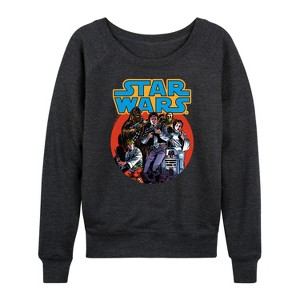 Women's - Star Wars - Han Solo Comic Lightweight French Terry Wide Neck Long Sleeve Shirt - 1 of 4