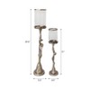 Tall Candle Stand Holder for Pillar Candles - Sculptural Candle Holder for Mantel, Centerpieces, or Home Decor Accent - Set of 2, 30", 21", Silver - 4 of 4