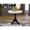 HomeStock Round Table Table Top Surface  Dining Table Pedestal Legs -Black/Butter Cream - 3 of 3