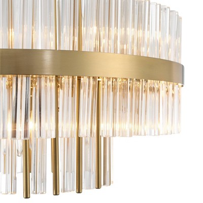 Soft Gold Crystal 8-Light 2-Tier Chandelier