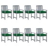 vidaXL Patio Chair Set of 8 Gray Solid Acacia Wood Regular Seats Many - 2 of 4