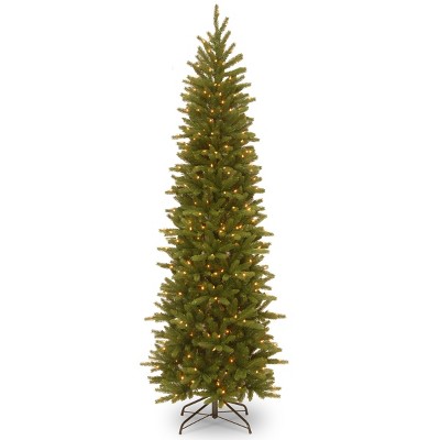 National Tree Company 6.5ft Grand Fir Pencil Slim Tree with Clear Lights