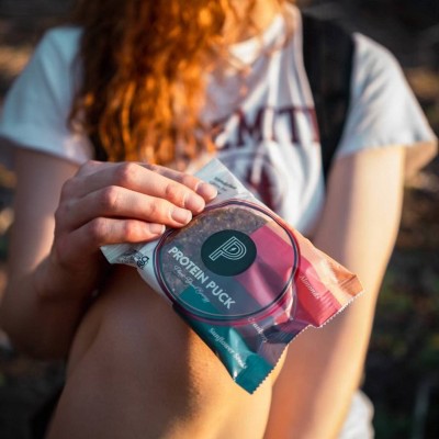 Protein Puck Wanderlust Nutrition Bars - Peanut Butter Cranberry - 3.25oz/4ct: Chewy, 8g Protein, Ready to Eat