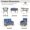 Belord Outdoor Patio Furniture Set with Glider Loveseat, Gray Wicker Deep Seating Patio Swivel Rocker Glider Chairs and Rattan Coffee Table - 3 of 4