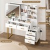 Vanity Set Desk with Mirror and Lights, Makeup Vanity Desk with Power Outlet,5 Drawers, 3 Color Modes&Adjustable Brightness Vanitys Table for Bedroom - 2 of 4