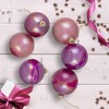 Northlight Shiny Glass Ball Christmas Ornaments - 3" (80mm) - Pink, Purple and Peach  - 6ct - 2 of 4