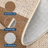 Washable Easy Jute Rugs Checkered Area Rugs Non-Slip Contemporary Plaid Accent Carpet Neutral Low Pile Indoor Outdoor Floor Mat - 4 of 4