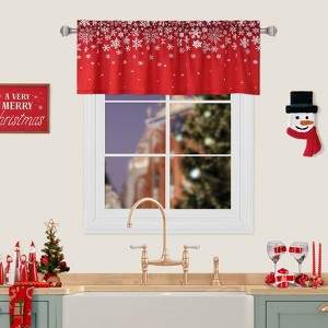 Christmas Kitchen Curtain Cafe Curtain Velvet Fabric - 1 of 4