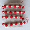 Storied Home Wool Felt Ball Garland with Wood Beads, Red - 3 of 4